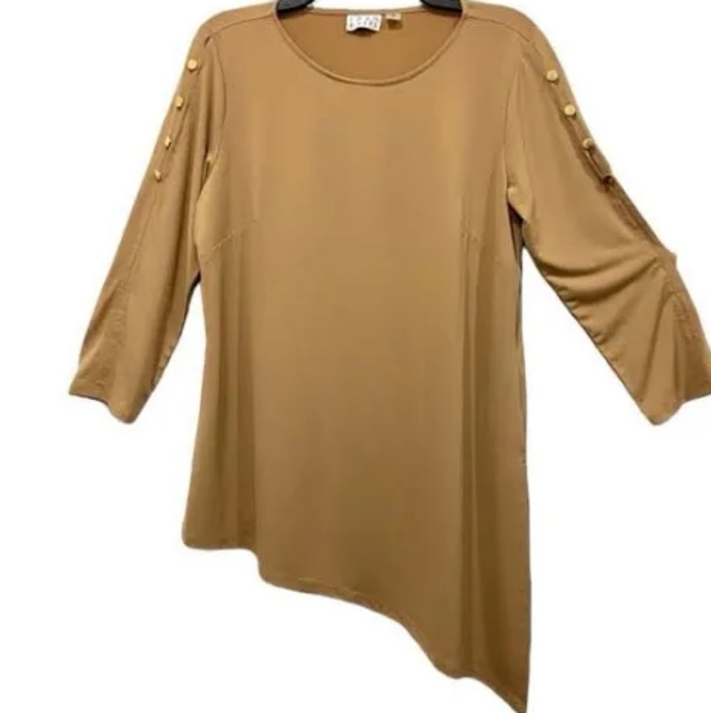 Joan Rivers QVC button sleeve Jersey top